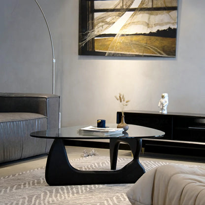 Replica lsamu Noguchi coffee Table black Base in scene