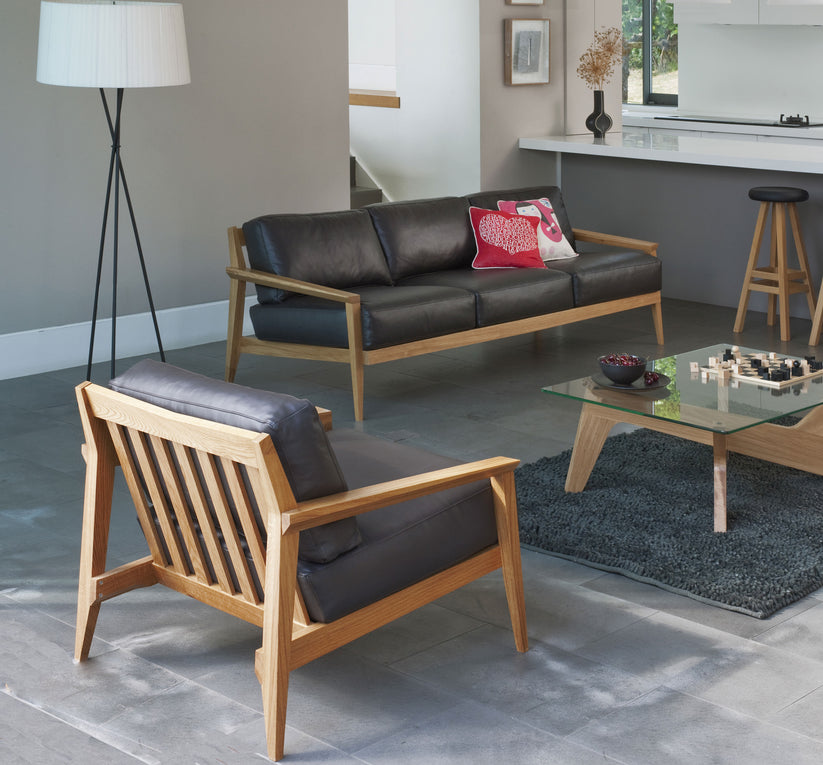 Mesa de centro con cascada de cristal