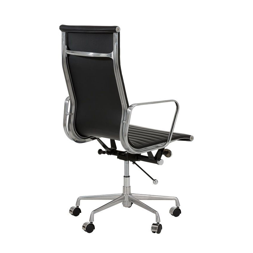 Eames executive office chair  High Back black leather EA119 45° angle