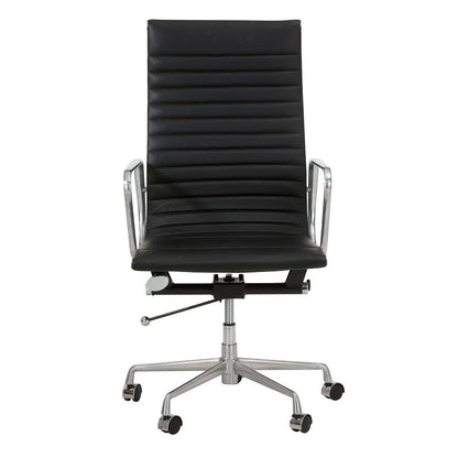 Eames executive office chair  High Back black leather EA119 front side